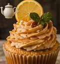 Cupcake with citrus garnish
