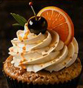 Cupcake with cherry garnish