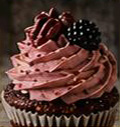Cupcake with berry-toned frosting